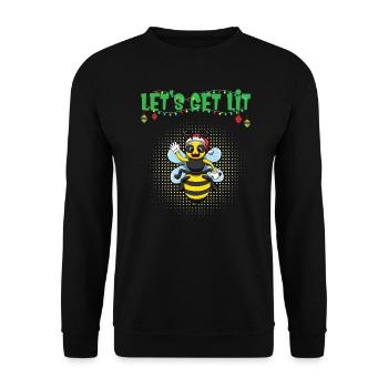 Let's Get Lit Advent Season Christmas Party X-Mas - Unisex Sweatshirt - black - Front - Alina (178cm) & Michal (187cm)
