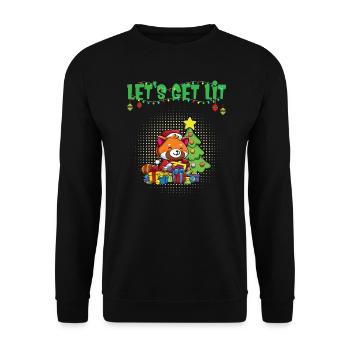 Let's Get Lit Advent Season Christmas Party X-Mas - Unisex Sweatshirt - black - Front - Alina (178cm) & Michal (187cm)