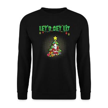 Let's Get Lit Advent Season Christmas Party X-Mas - Unisex Sweatshirt - black - Front - Alina (178cm) & Michal (187cm)