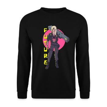 Cyberpunk Girl - Unisex Sweatshirt - black - Front - Alina (178cm) & Michal (187cm)