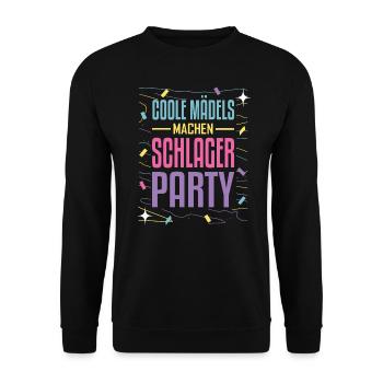 Coole Mädels machen Schlager Party Schlagerparty - Unisex Pullover - Schwarz - Vorne - Alina (178cm) & Michal (187cm)