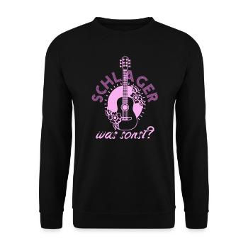Schlager was sonst Schlagermusik Schlagerparty - Unisex Pullover - Schwarz - Vorne - Alina (178cm) & Michal (187cm)