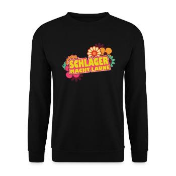 Schlager macht Laune Schlagermusik Schlagerparty - Unisex Pullover - Schwarz - Vorne - Alina (178cm) & Michal (187cm)