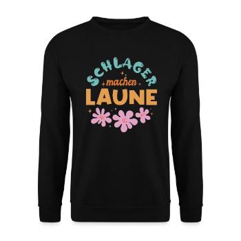 Schlager machen Laune Schlagermusik Schlagerparty - Unisex Pullover - Schwarz - Vorne - Alina (178cm) & Michal (187cm)
