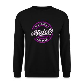 Schlager Mädels On Tour Schlagermusik Party - Unisex Pullover - Schwarz - Vorne - Alina (178cm) & Michal (187cm)