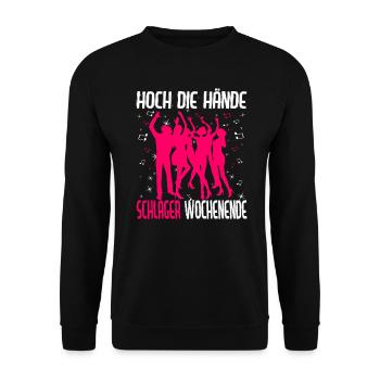 Hoch die Hände Schlager Wochenende - Unisex Pullover - Schwarz - Vorne - Alina (178cm) & Michal (187cm)
