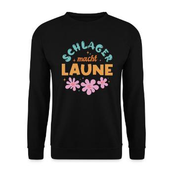 Schlager macht Laune Schlagermusik Schlagerparty - Unisex Pullover - Schwarz - Vorne - Alina (178cm) & Michal (187cm)