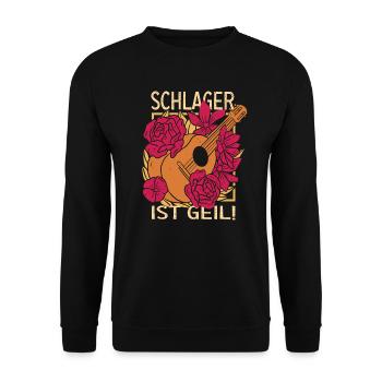 Schlager ist geil Schlagermusik Schlagerparty - Unisex Pullover - Schwarz - Vorne - Alina (178cm) & Michal (187cm)