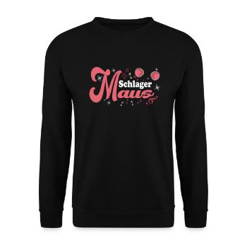 Schlager Maus Schlagermusik Schlagerparty - Unisex Pullover - Schwarz - Vorne - Alina (178cm) & Michal (187cm)