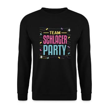 Team Schlager Party Schlagermusik Schlagerparty - Unisex Pullover - Schwarz - Vorne - Alina (178cm) & Michal (187cm)