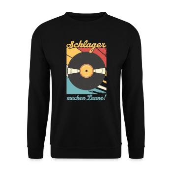 Schlager machen Laune Schlagermusik Schlagerparty - Unisex Pullover - Schwarz - Vorne - Alina (178cm) & Michal (187cm)