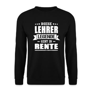 Diese Lehrer Legende Geht In Rente Abschied - Unisex Pullover - Schwarz - Vorne - Alina (178cm) & Michal (187cm)