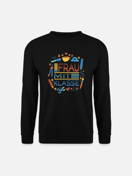 Lehrerin Frau Mit Klasse Grundschule Grundschule - Unisex Pullover - Schwarz