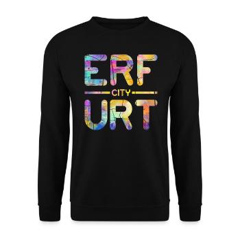 Erfurt City - Unisex Pullover - Schwarz - Vorne - Alina (178cm) & Michal (187cm)