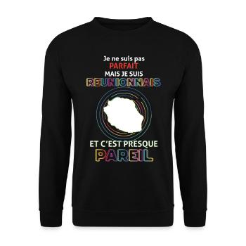 Réunionnais Cadeau Homme Humour Anniversaire - Sweat-shirt Unisexe - noir - Devant - Alina (178cm) & Michal (187cm)
