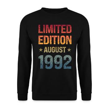 Limited Edition Birthday Party Vintage 1992 - Unisex Sweatshirt - black - Front - Alina (178cm) & Michal (187cm)