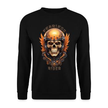 Biker skull vintage biker wings skull motorcycle - Unisex Sweatshirt - black - Front - Alina (178cm) & Michal (187cm)