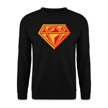Diamond (Gemstone / Brilliant / Symbol / Red / 2C) - Unisex Sweatshirt - black - Front - Alina (178cm) & Michal (187cm)