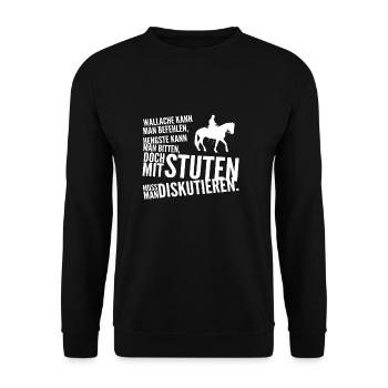 Pferdeliebe - Unisex Pullover - Schwarz - Vorne - Alina (178cm) & Michal (187cm)