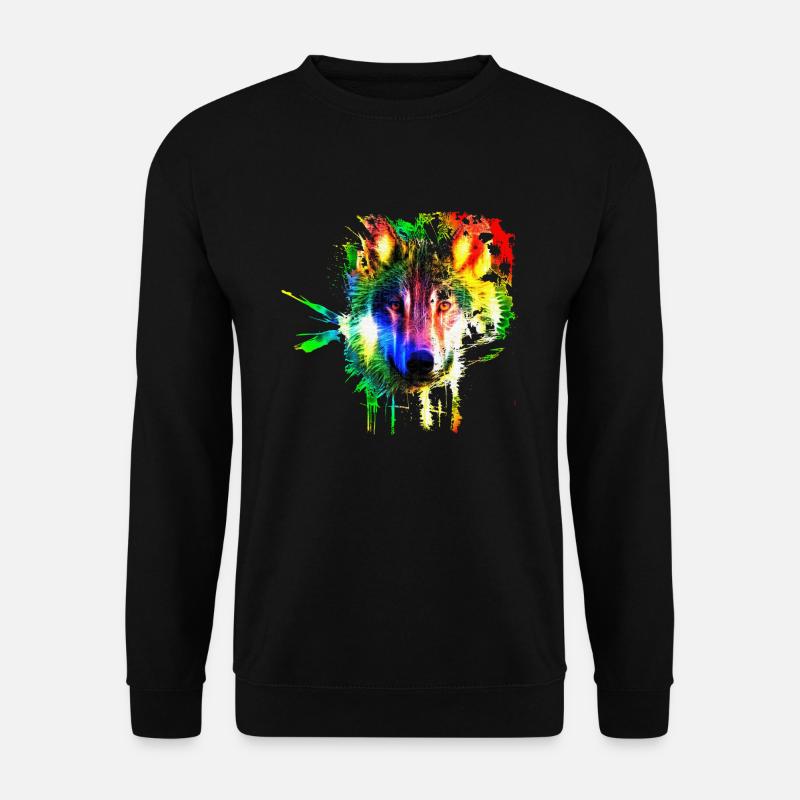 Wolf Splash Moderne - Sweat-shirt Unisexe - noir