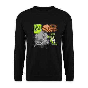 Mei Woid4tel - Unisex Pullover - Schwarz - Vorne - Alina (178cm) & Michal (187cm)