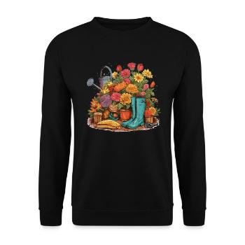 Die Freude eines Gartenliebhabers - Unisex Pullover - Schwarz - Vorne - Alina (178cm) & Michal (187cm)