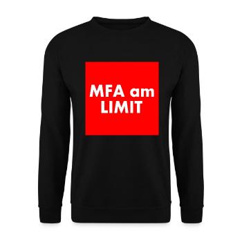 Mfa am limit - Unisex Pullover - Schwarz - Vorne - Alina (178cm) & Michal (187cm)