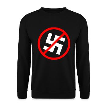 Against nazis swastika symbol - Unisex Sweatshirt - black - Front - Alina (178cm) & Michal (187cm)
