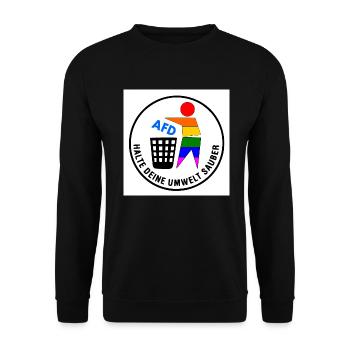 Keep your environment clean - FCK AfD - Unisex Sweatshirt - black - Front - Alina (178cm) & Michal (187cm)