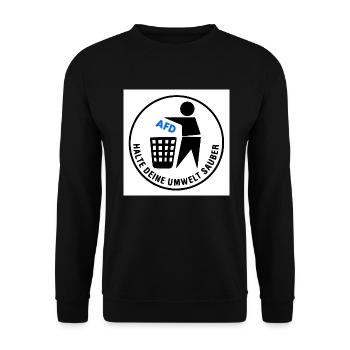 halte deine umwelt sauber - Unisex Pullover - Schwarz - Vorne - Alina (178cm) & Michal (187cm)