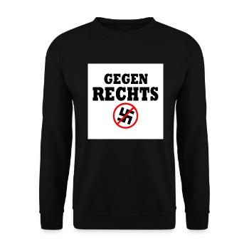 Gegen rechts - Unisex Pullover - Schwarz - Vorne - Alina (178cm) & Michal (187cm)