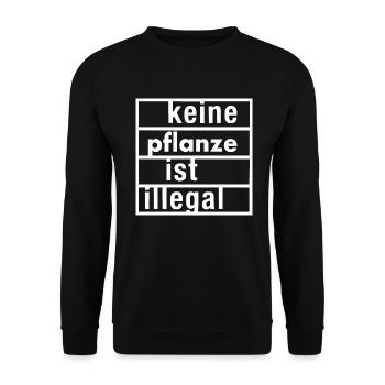 keine pflanze ist illegal - Unisex Pullover - Schwarz - Vorne - Alina (178cm) & Michal (187cm)