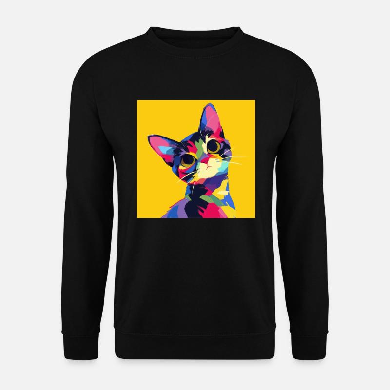 Katze, katzenmotiv - Unisex Pullover - Schwarz