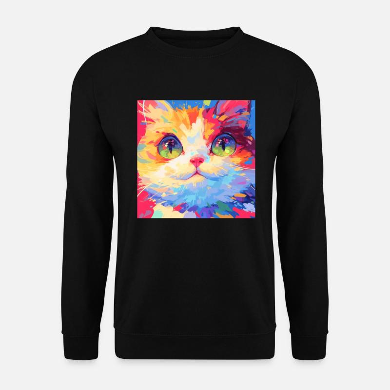 Katze, katzenmotiv - Unisex Pullover - Schwarz