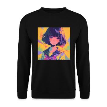 anime, schulmädchen, waifu, japan - Unisex Pullover - Schwarz - Vorne - Alina (178cm) & Michal (187cm)