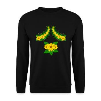 Sunflower Flower Vine Blossom Floral Pattern Yellow - Unisex Sweatshirt - black - Front - Alina (178cm) & Michal (187cm)