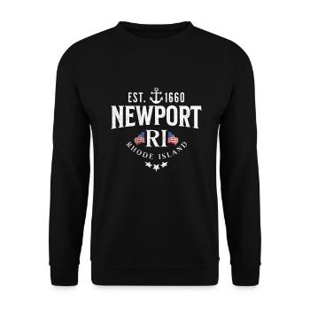 Newport, Rhode island - Unisex Sweatshirt - black - Front - Alina (178cm) & Michal (187cm)