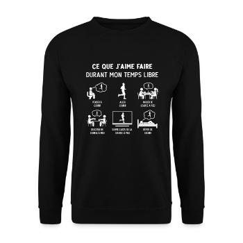 Coureur Course À Pied Humour Temps Libre - Sweat-shirt Unisexe - noir - Devant - Alina (178cm) & Michal (187cm)