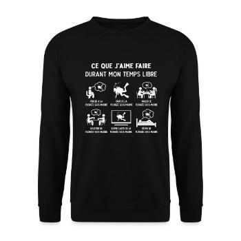 Plongeur Plongée Sous Marine Humour Temps Libre - Sweat-shirt Unisexe - noir - Devant - Alina (178cm) & Michal (187cm)