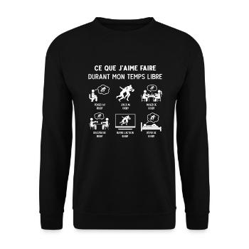 Rugbyman Rugby Humour Temps Libre - Sweat-shirt Unisexe - noir - Devant - Alina (178cm) & Michal (187cm)