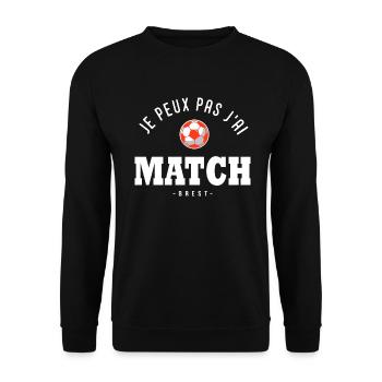 Je peux pas j ai Match football Brest - Sweat-shirt Unisexe - noir - Devant - Alina (178cm) & Michal (187cm)