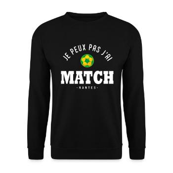 Je peux pas j ai Match football Nantes - Sweat-shirt Unisexe - noir - Devant - Alina (178cm) & Michal (187cm)