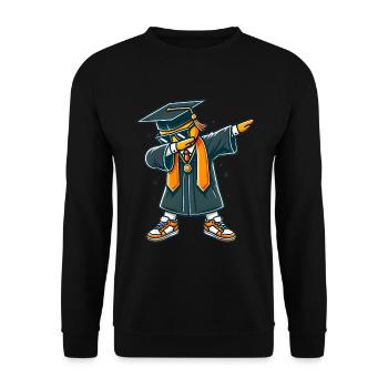 Cool Graduate Dab Pose Illustration - Unisex Sweatshirt - black - Front - Alina (178cm) & Michal (187cm)