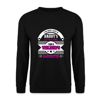Im not just daddy's little girl i on the welders - Unisex Sweatshirt - black - Front - Alina (178cm) & Michal (187cm)
