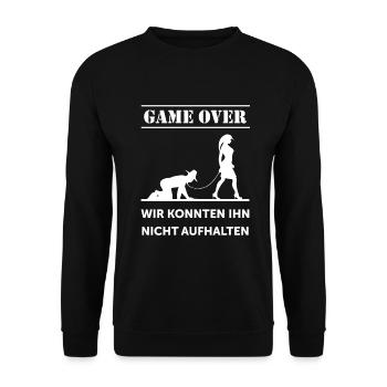 JGA - Game Over Wir konnten Ihn nicht aufhalten - Unisex Pullover - Schwarz - Vorne - Alina (178cm) & Michal (187cm)