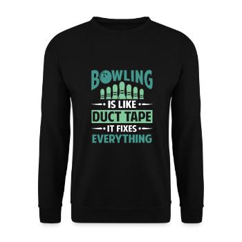 Bowling is like Duct Tape it fixes everything - Sweat-shirt Unisexe - noir - Devant - Alina (178cm) & Michal (187cm)