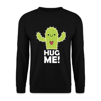 Hug me ! Kaktus / Cactus - Sweat-shirt Unisexe - noir - Devant - Alina (178cm) & Michal (187cm)