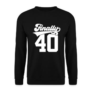 40TH BIRTHDAY FINALLY 40 FINALLY 40 - Unisex Sweatshirt - black - Front - Alina (178cm) & Michal (187cm)