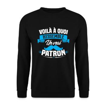 Voilà à quoi ressemble un vrai patron - Sweat-shirt Unisexe - noir - Devant - Alina (178cm) & Michal (187cm)