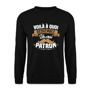 Voilà à quoi ressemble un vrai patron - Sweat-shirt Unisexe - noir - Devant - Alina (178cm) & Michal (187cm)